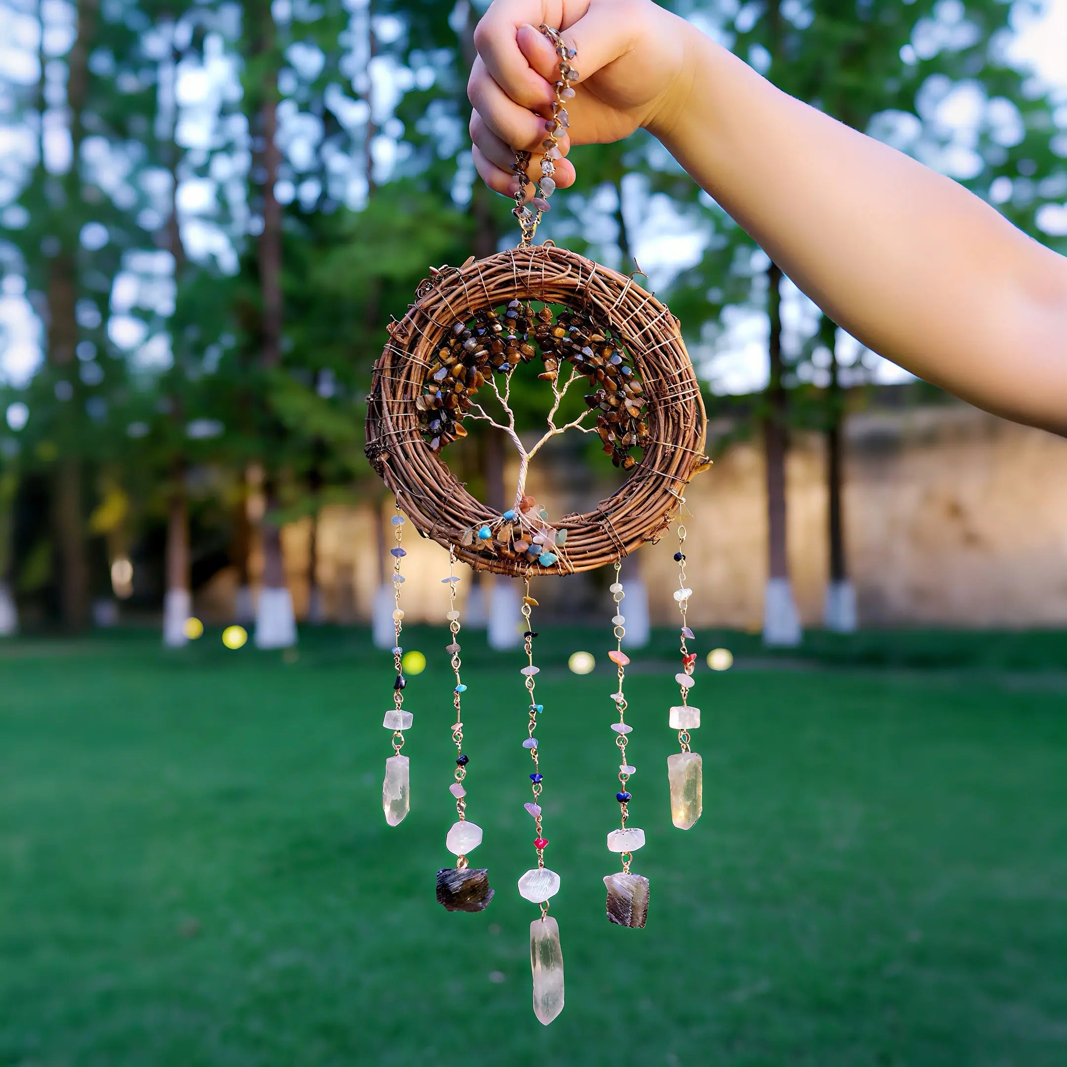 Tree of Life Crystal Suncatcher – Natural Healing Crystals for Energy, Spiritual Gifts & Peaceful Home Décor