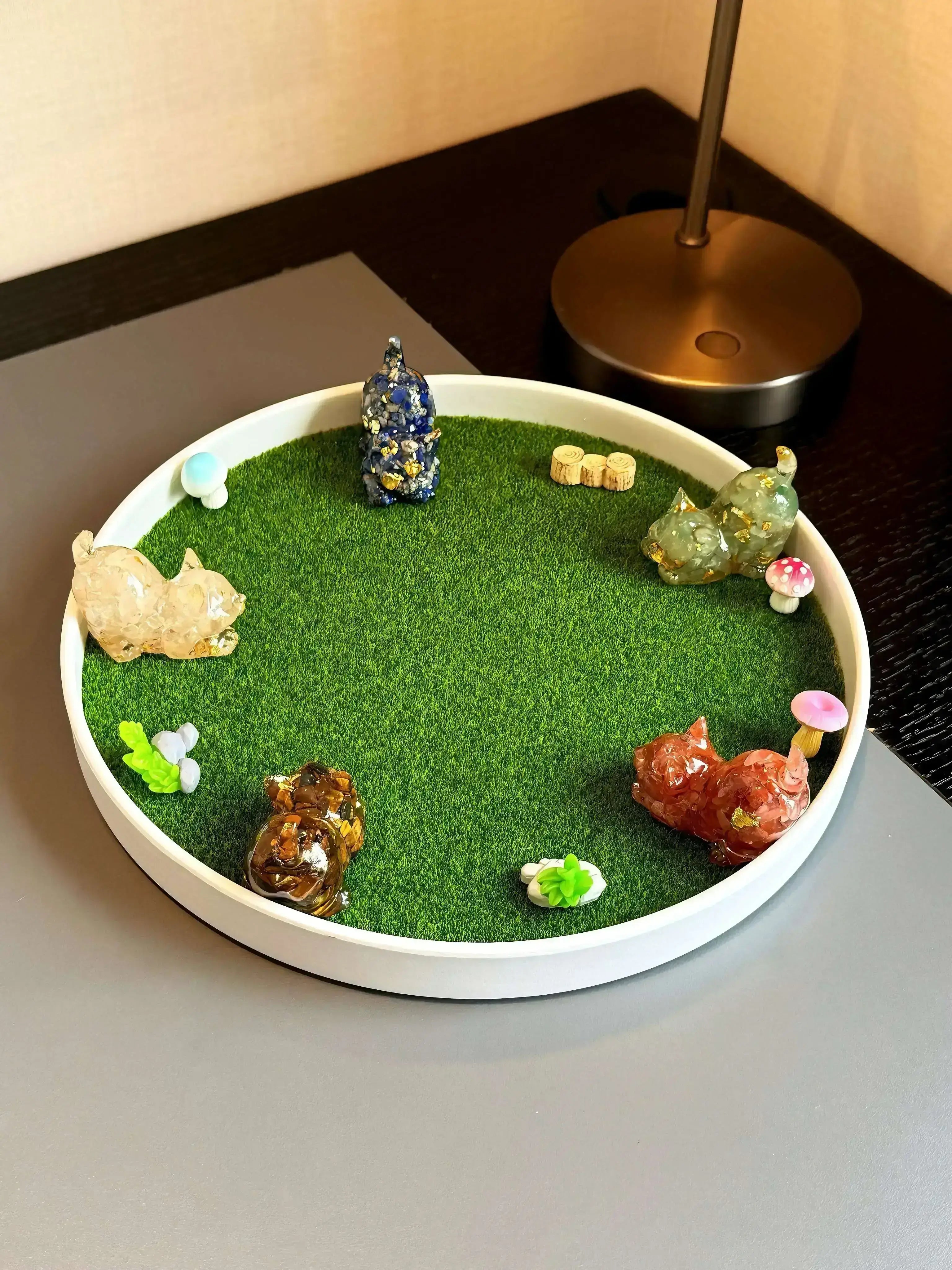 Five Elements Crystal Cat Candle Holder | Healing Crystals & Feng Shui Energy Balance