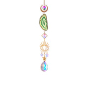 Agate Crystal Suncatcher – Moon & Star Hanging for Spiritual Gifts, Healing Energy & Dreamy Home Décor