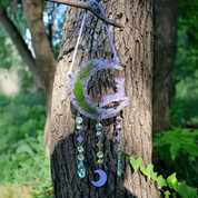 Rose Quartz Moon Blossom Suncatcher – Dreamy Crystal Hanging for Spiritual Gifts, Healing Energy & Whimsical Home Décor