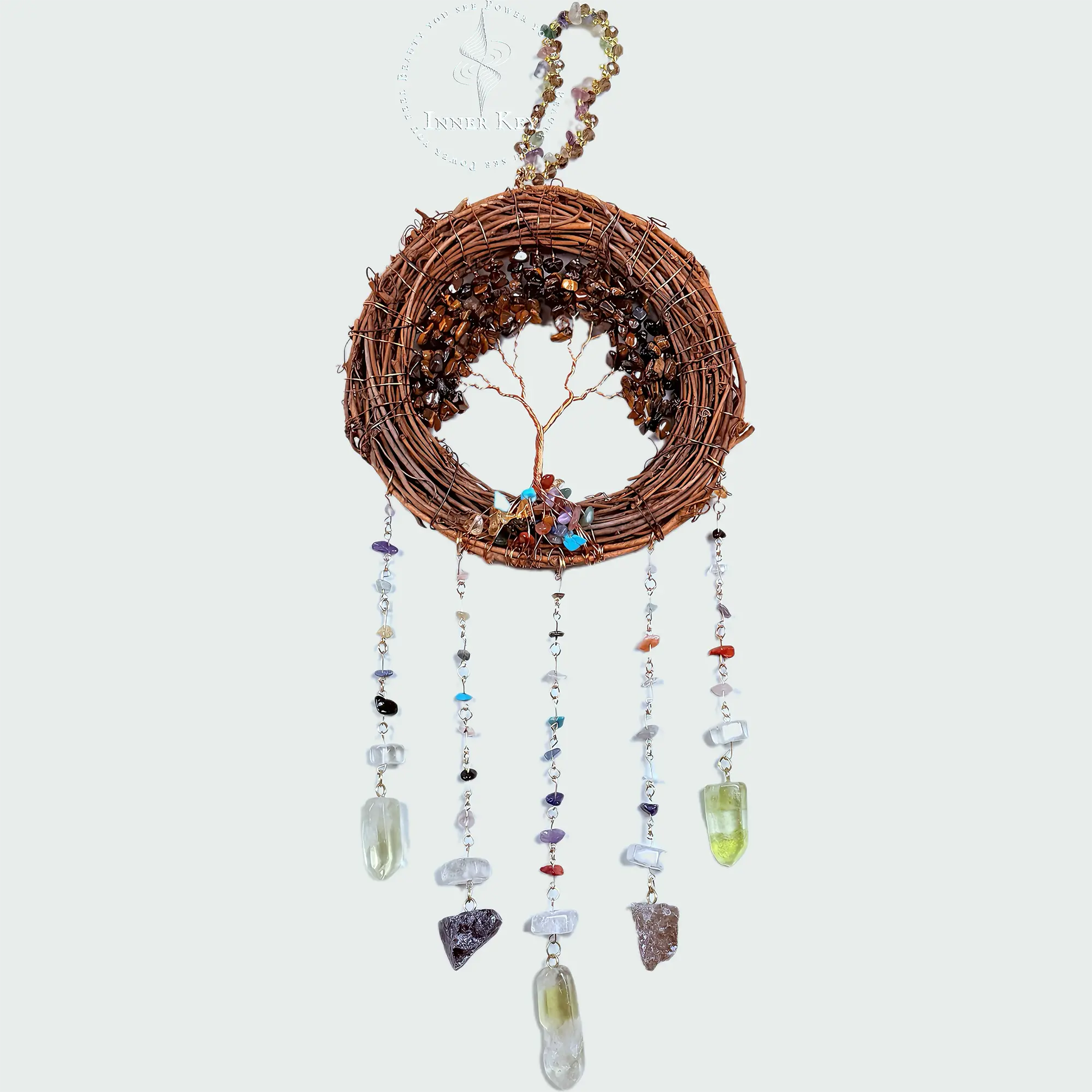 Tree of Life Crystal Suncatcher – Natural Healing Crystals for Energy, Spiritual Gifts & Peaceful Home Décor