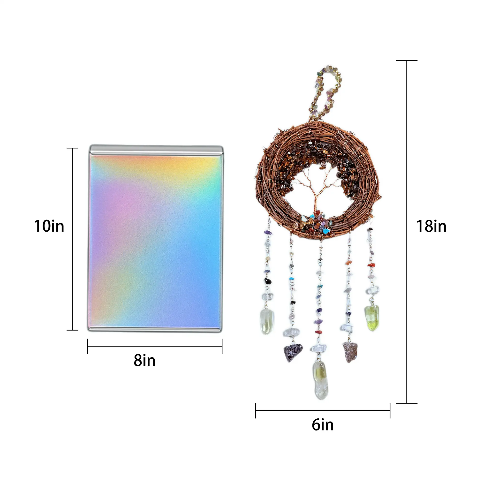 Tree of Life Crystal Suncatcher – Natural Healing Crystals for Energy, Spiritual Gifts & Peaceful Home Décor