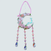 Rose Quartz Moon Blossom Suncatcher – Dreamy Crystal Hanging for Spiritual Gifts, Healing Energy & Whimsical Home Décor